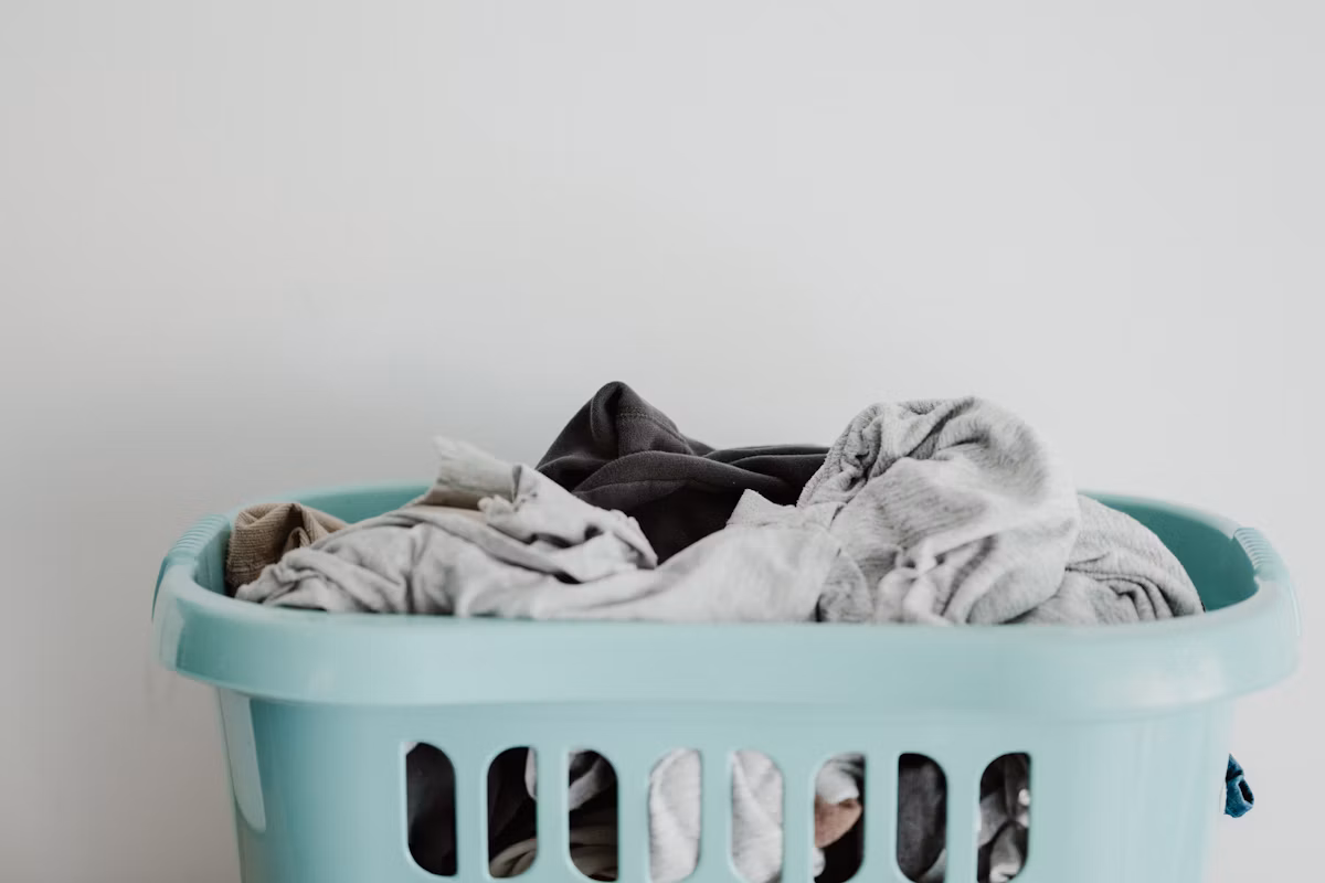 Clean laundry and clothes ready for washing